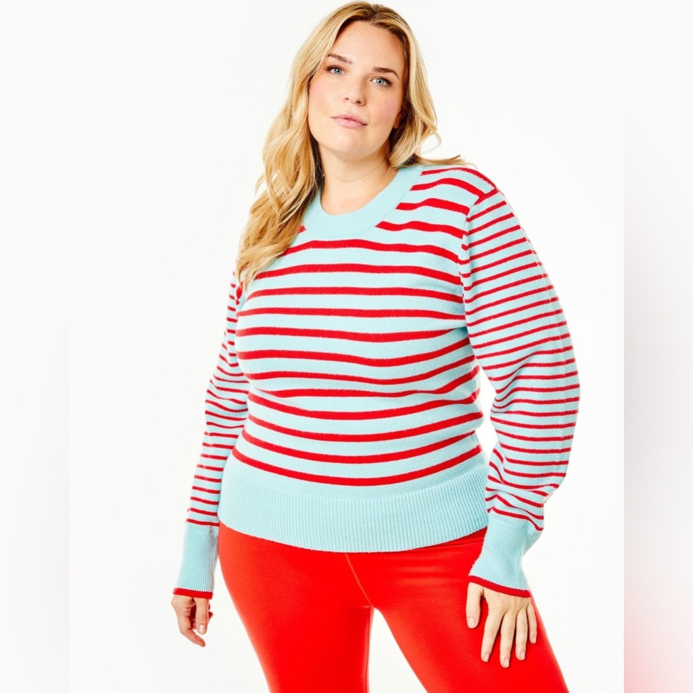 NWT ADDISON BAY Knit Cypress Active Sweater Red and Mint Blue XXL  Q-17